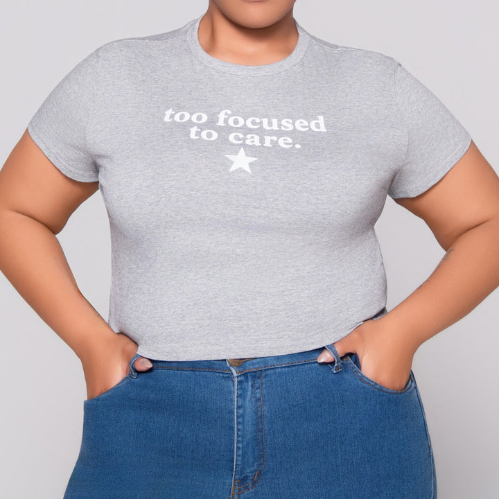Grey Statement Print Top