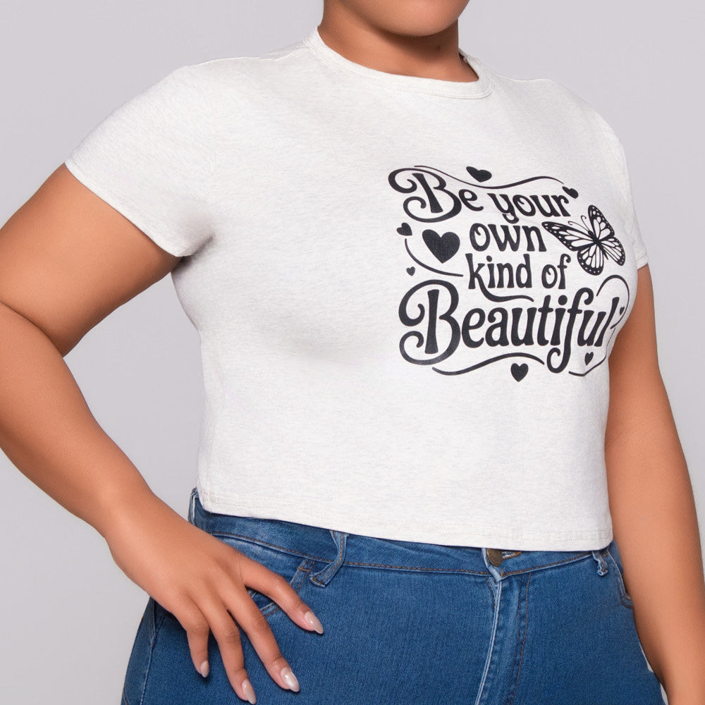 Oatmeal Statement Print Top