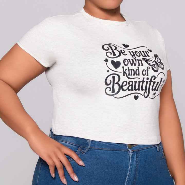Oatmeal Statement Print Top