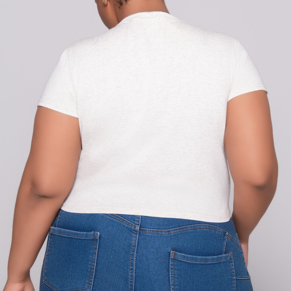 Oatmeal Statement Print Top