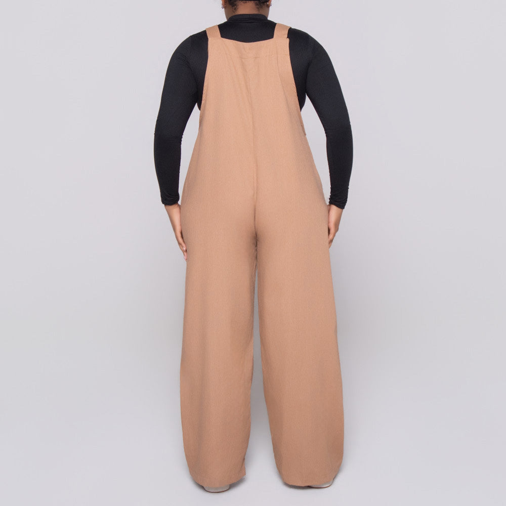 Camel Linen Jumpsuit