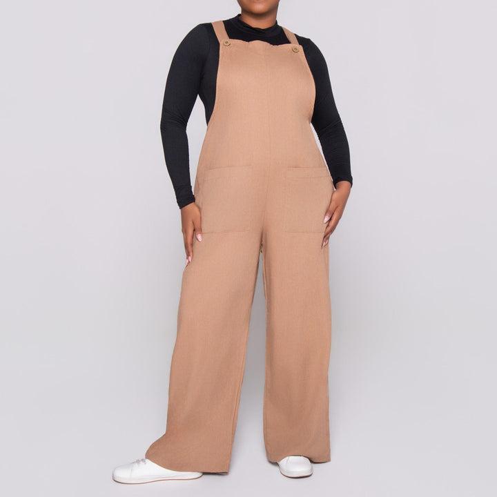 Camel Linen Jumpsuit