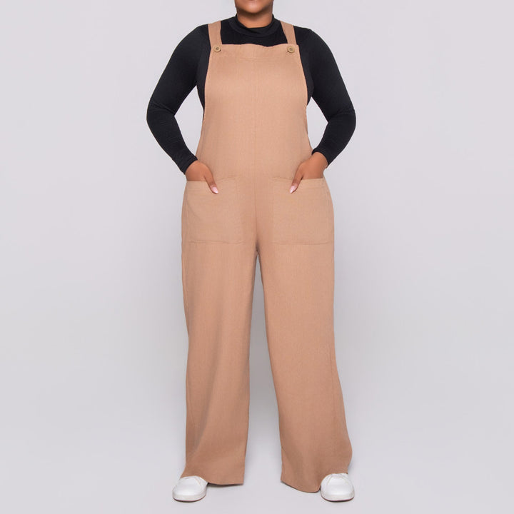 Camel Linen Jumpsuit