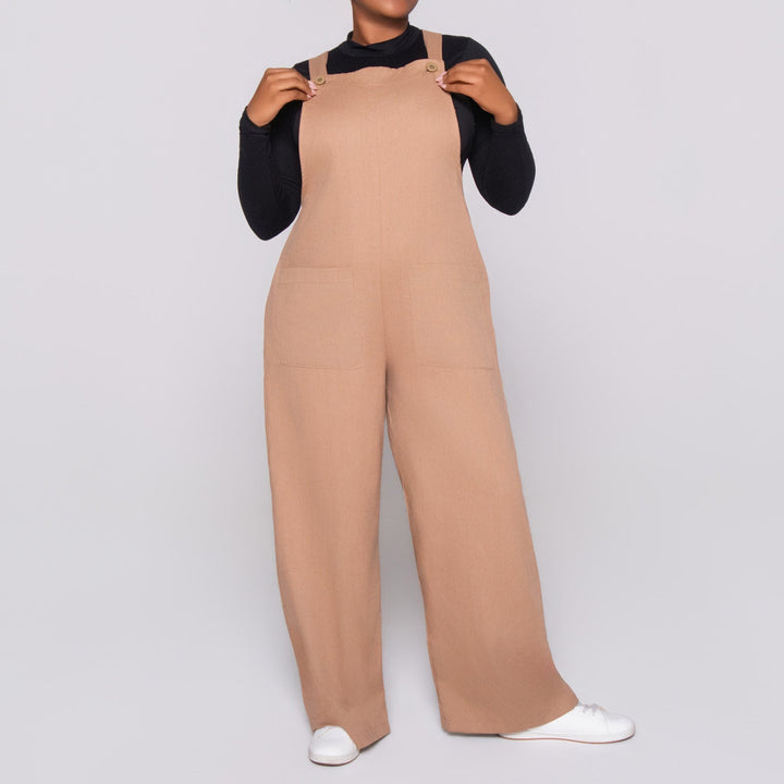 Camel Linen Jumpsuit