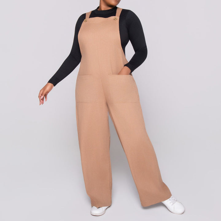 Camel Linen Jumpsuit
