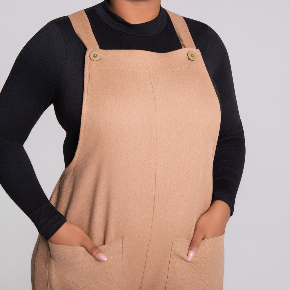 Camel Linen Jumpsuit