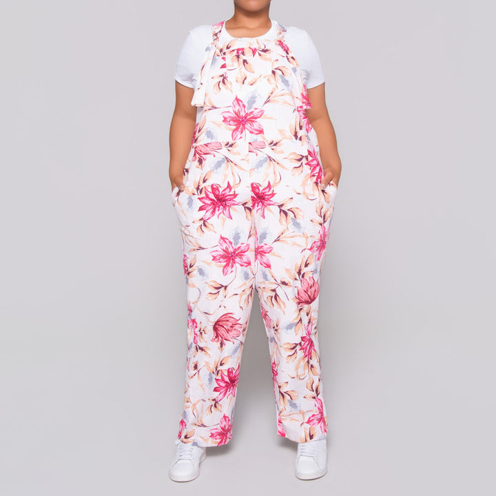 Printed Linen Jumpsuit
