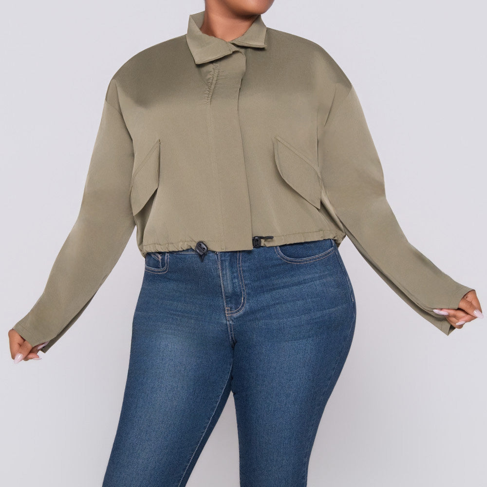 Olive Poplin Jacket