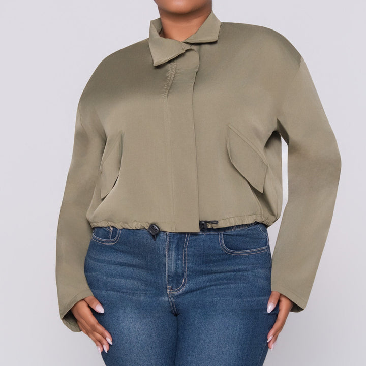 Olive Poplin Jacket