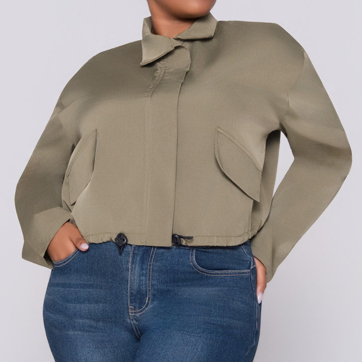 Olive Poplin Jacket