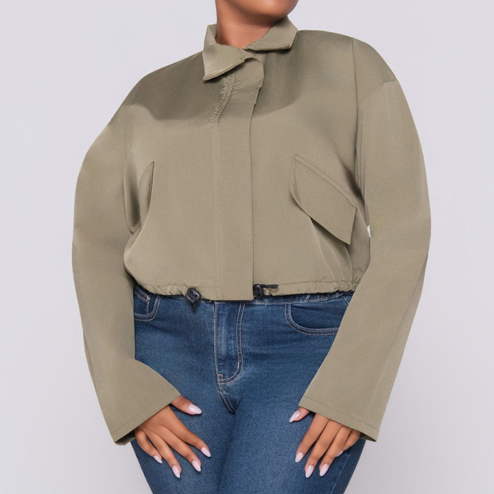 Olive Poplin Jacket