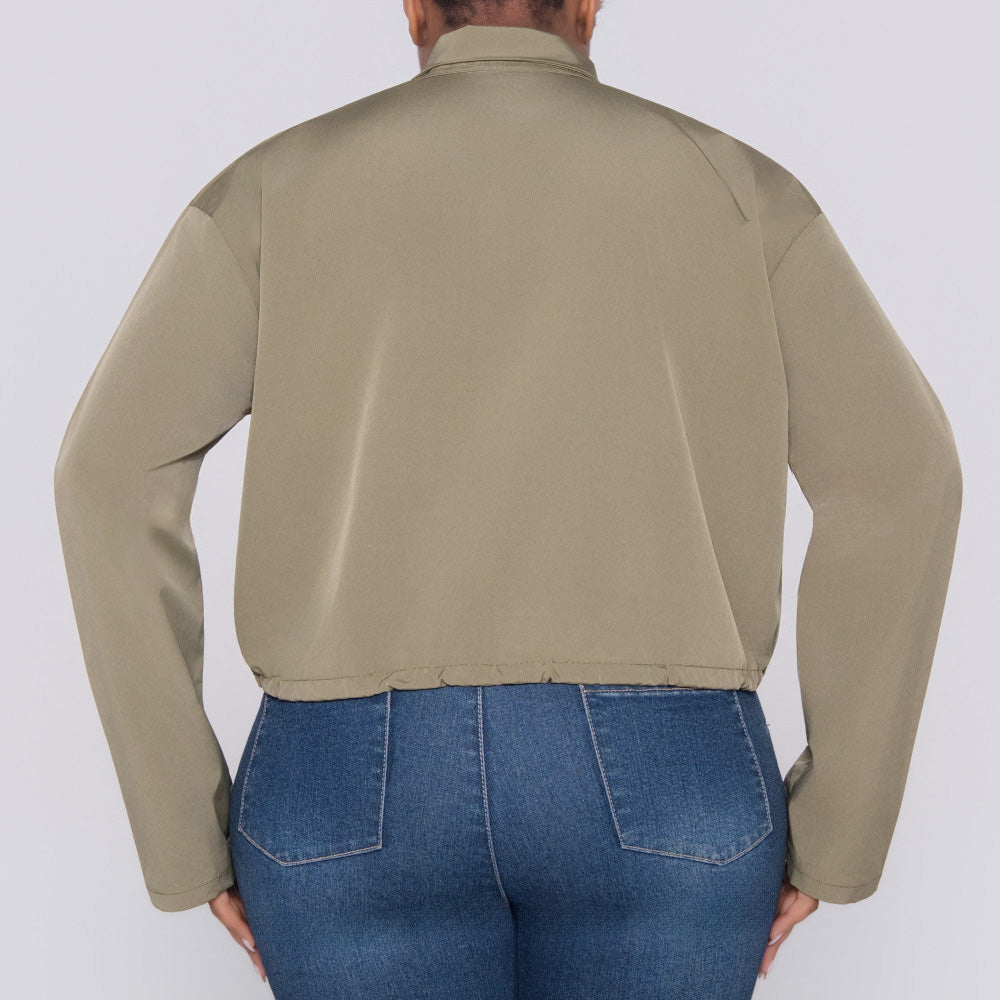 Olive Poplin Jacket