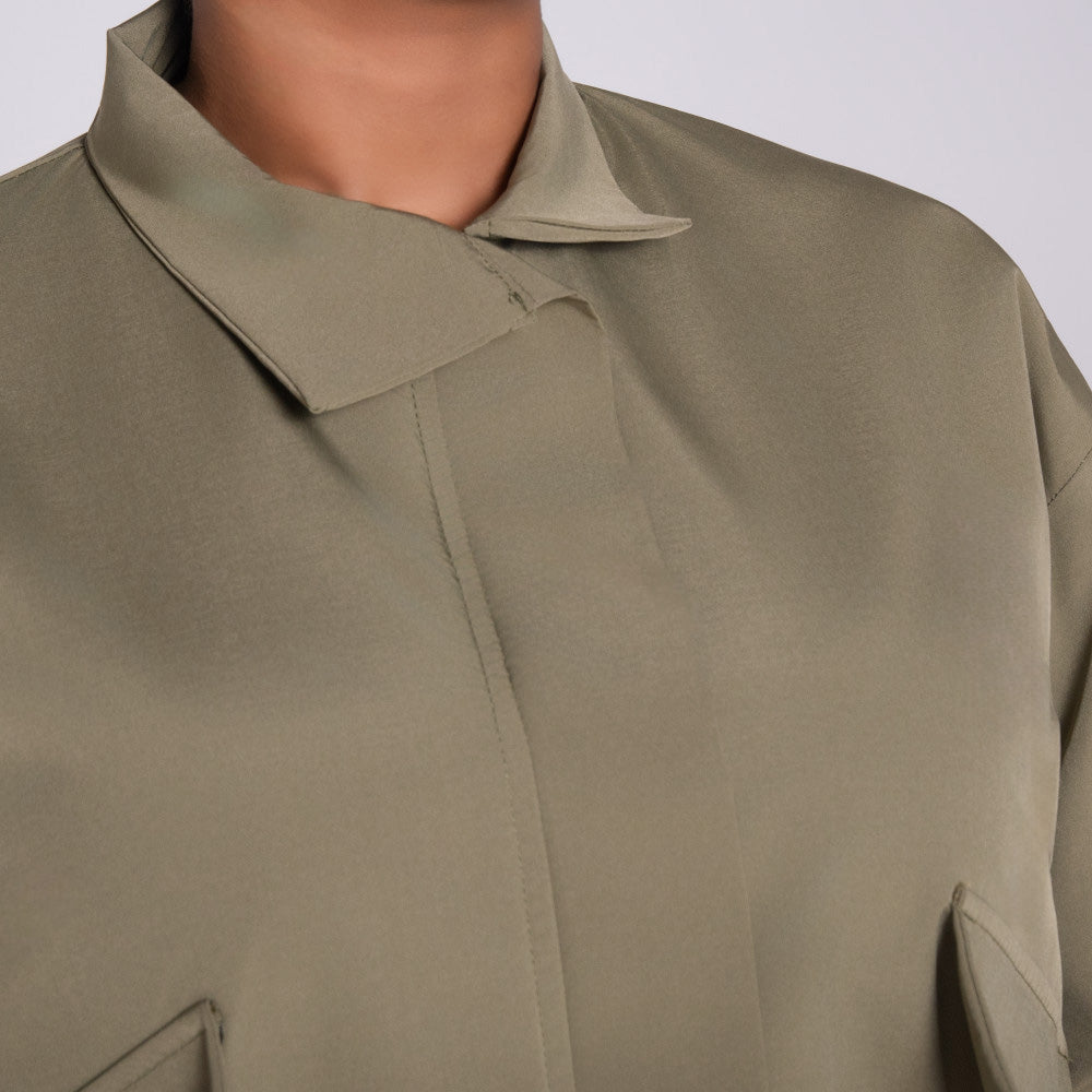 Olive Poplin Jacket