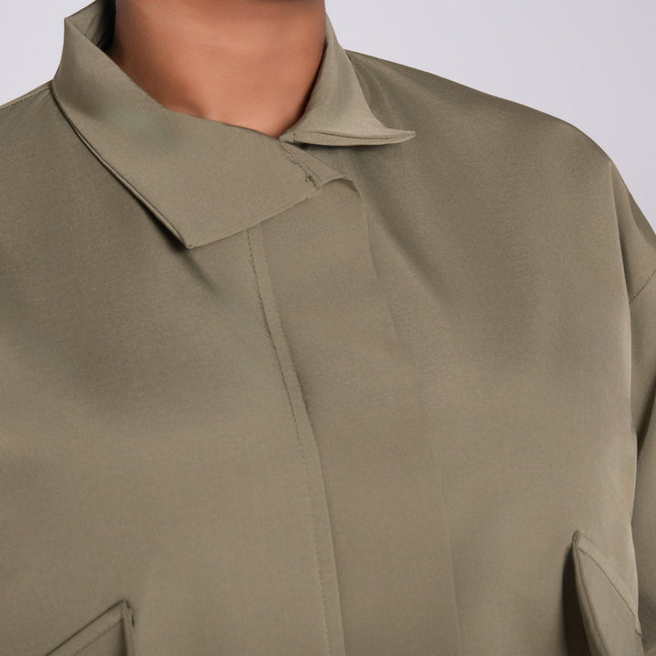Olive Poplin Jacket
