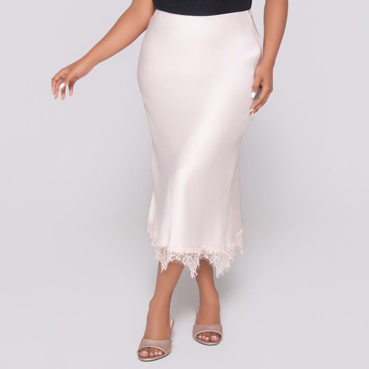 Stone Satin Lace Edit Skirt