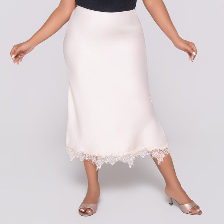 Stone Satin Lace Edit Skirt