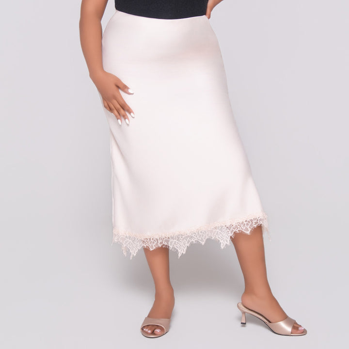 Stone Satin Lace Edit Skirt