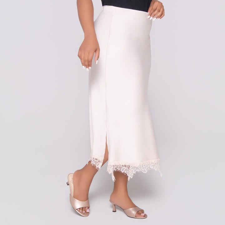 Stone Satin Lace Edit Skirt