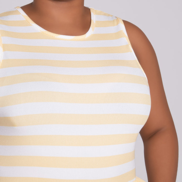 Sleeveless Striped Teslon Dress