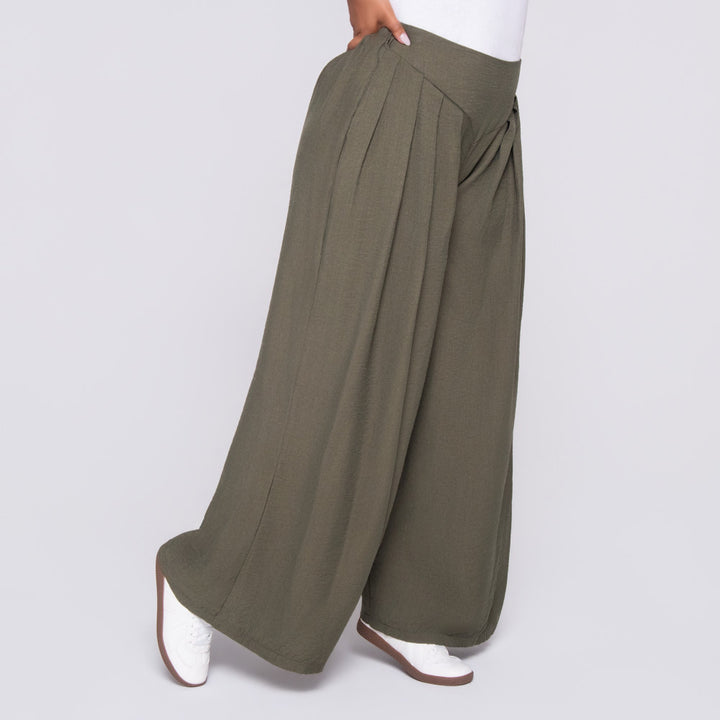 Olive Front Pleat Crypto Pants