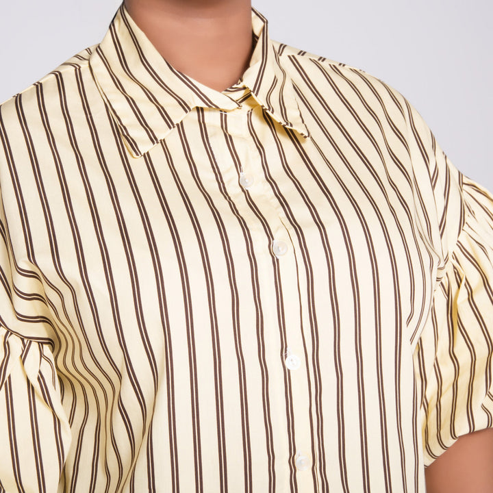 Lemon Short Sleeve Striped Top