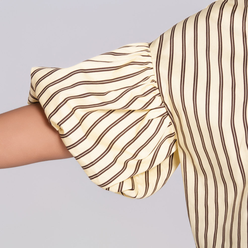 Lemon Short Sleeve Striped Top