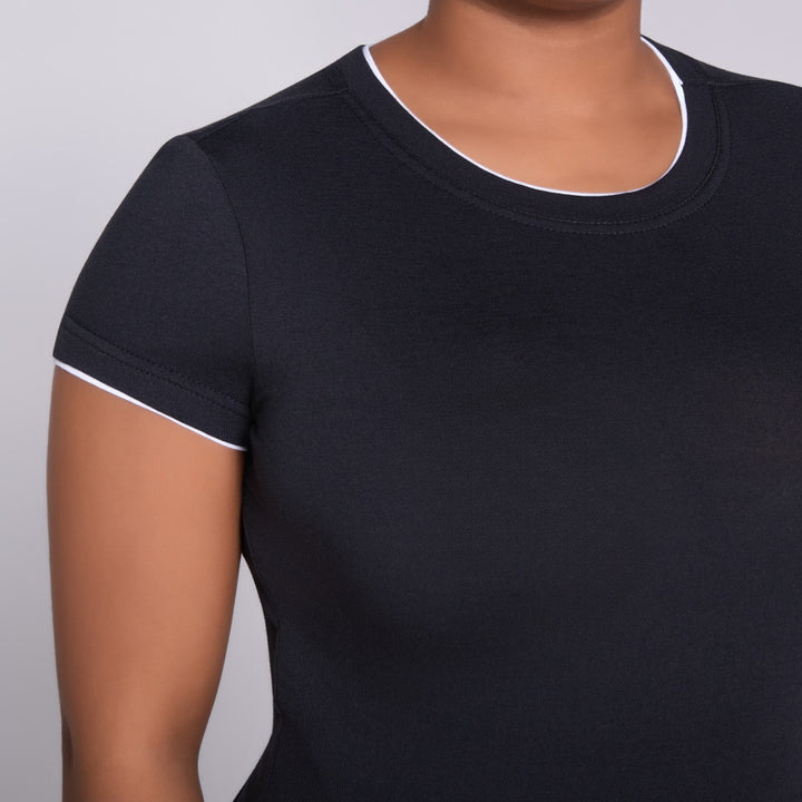 Black Cotton Lycra Top