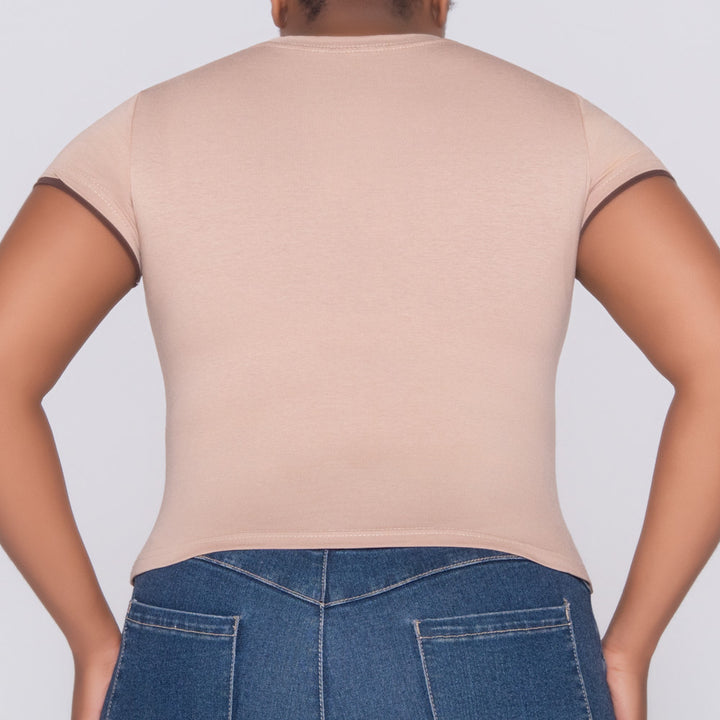 Camel Cotton Lycra Top