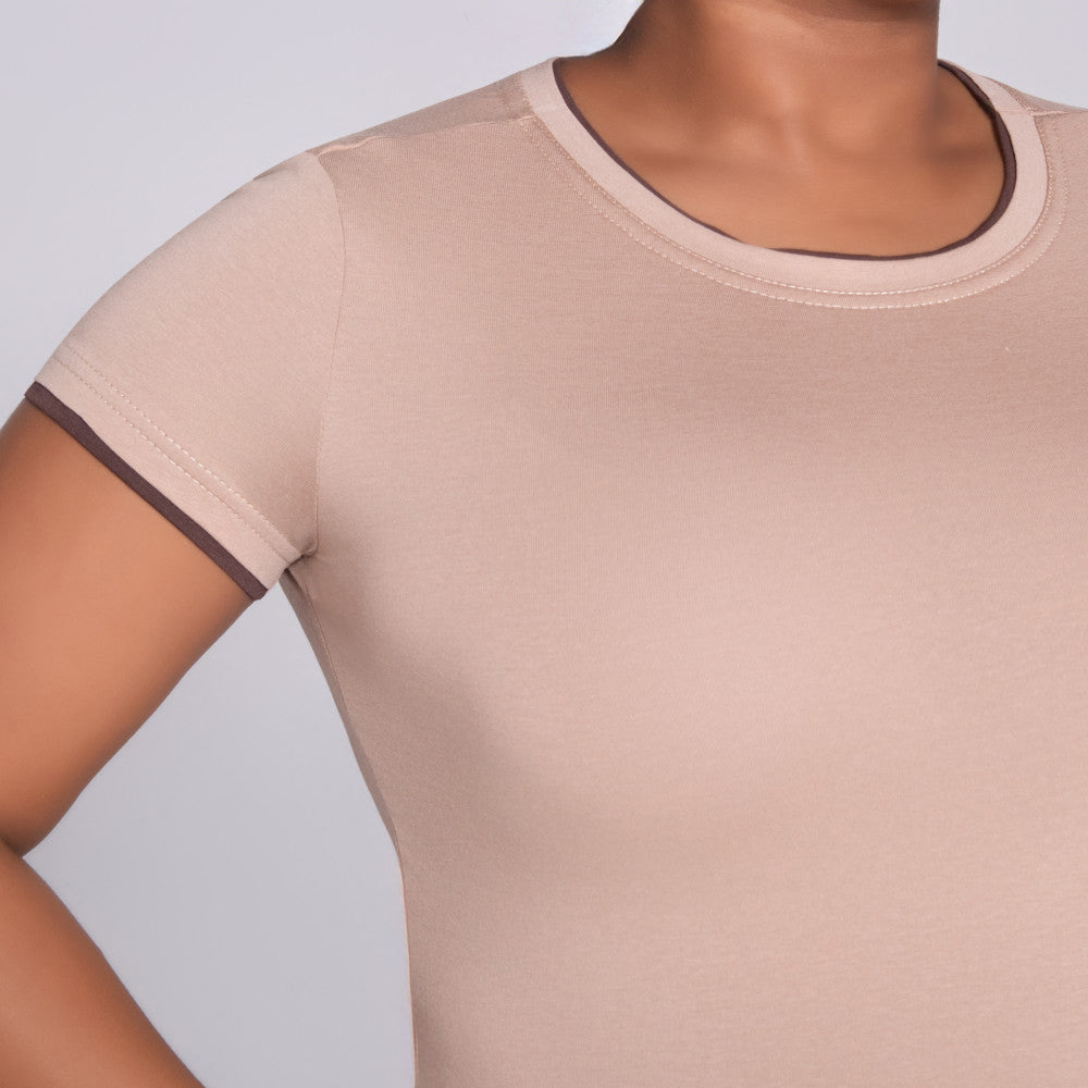 Camel Cotton Lycra Top