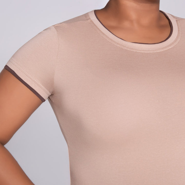 Camel Cotton Lycra Top