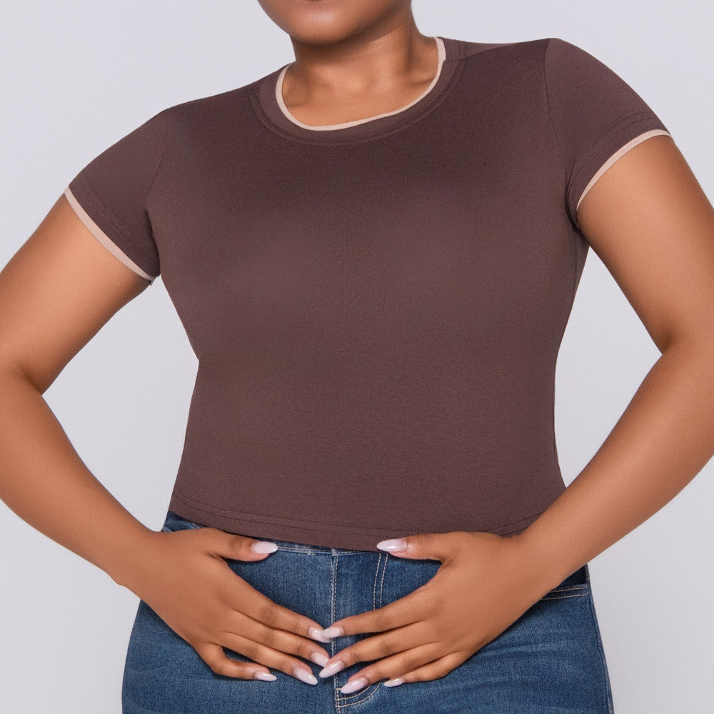Chocolate Cotton Lycra Top