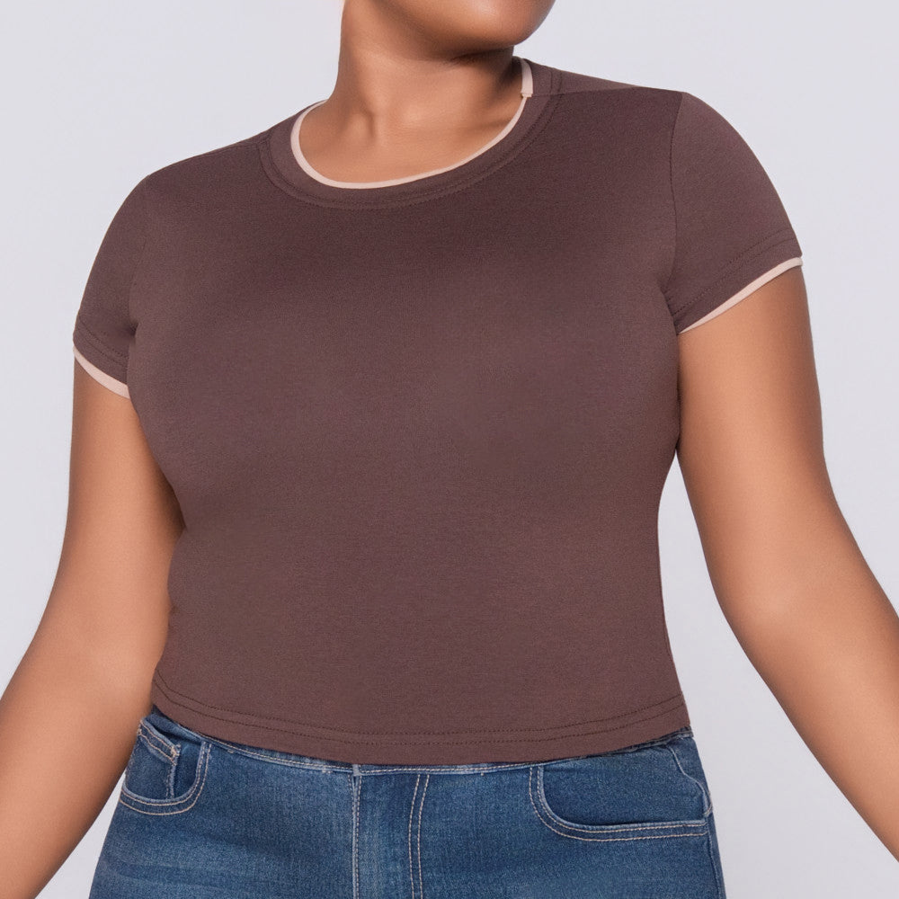 Chocolate Cotton Lycra Top