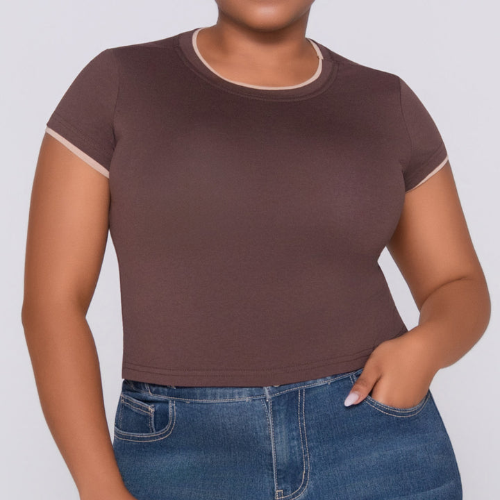 Chocolate Cotton Lycra Top