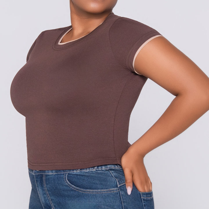 Chocolate Cotton Lycra Top