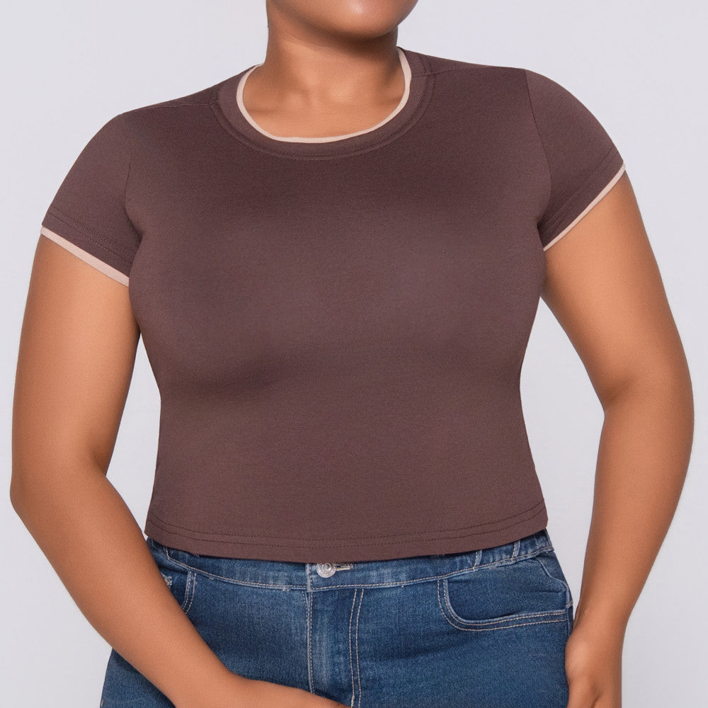 Chocolate Cotton Lycra Top