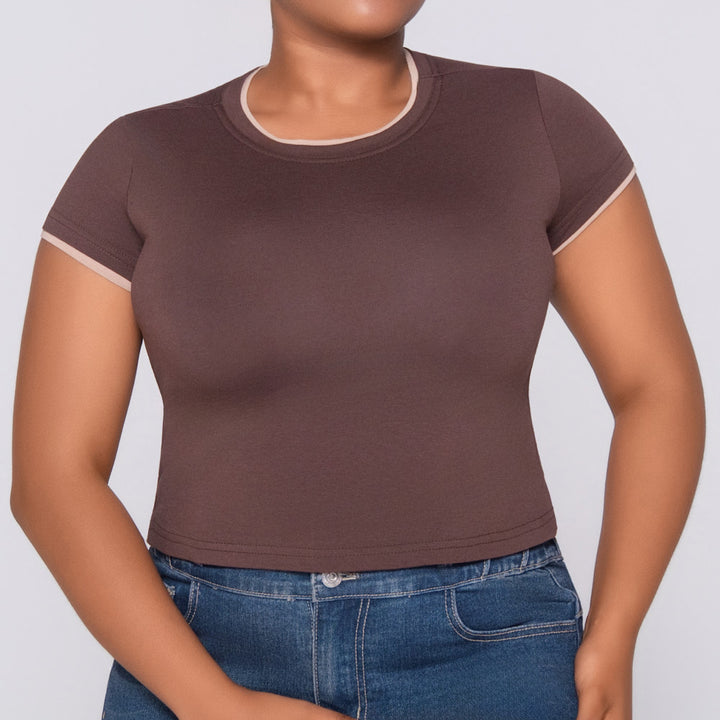 Chocolate Cotton Lycra Top