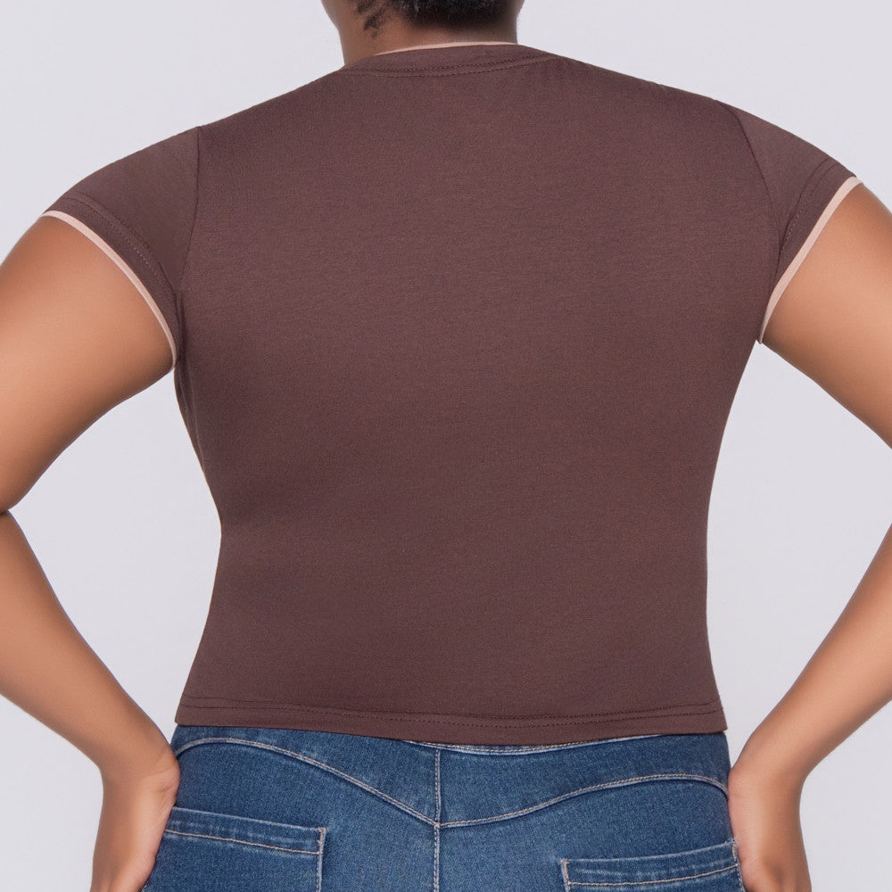 Chocolate Cotton Lycra Top