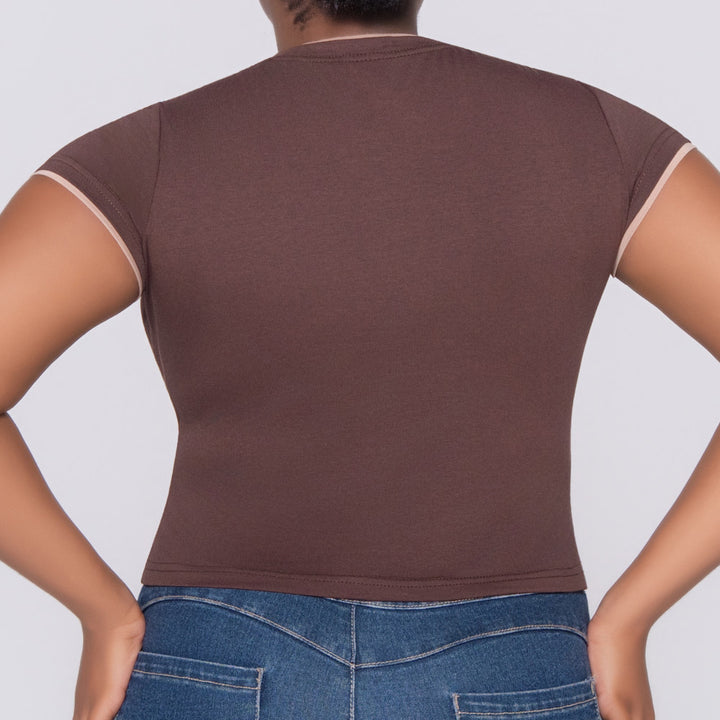 Chocolate Cotton Lycra Top