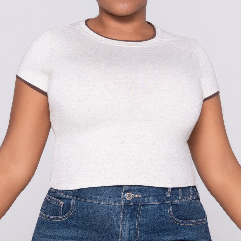 Oatmeal Cotton Lycra Top