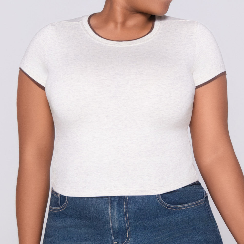 Oatmeal Cotton Lycra Top