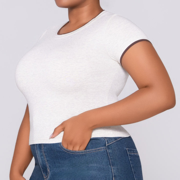 Oatmeal Cotton Lycra Top