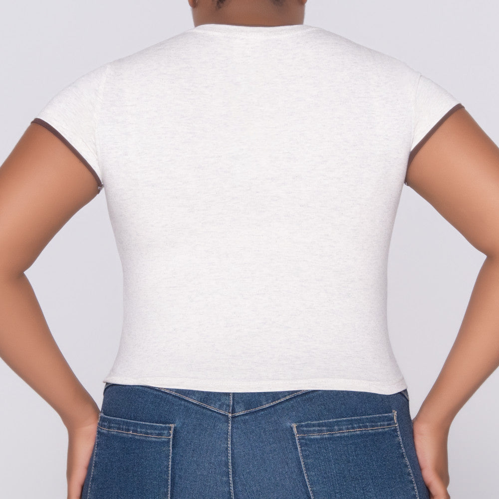 Oatmeal Cotton Lycra Top