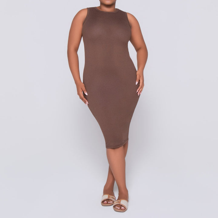Chocolate Ribbed Dress