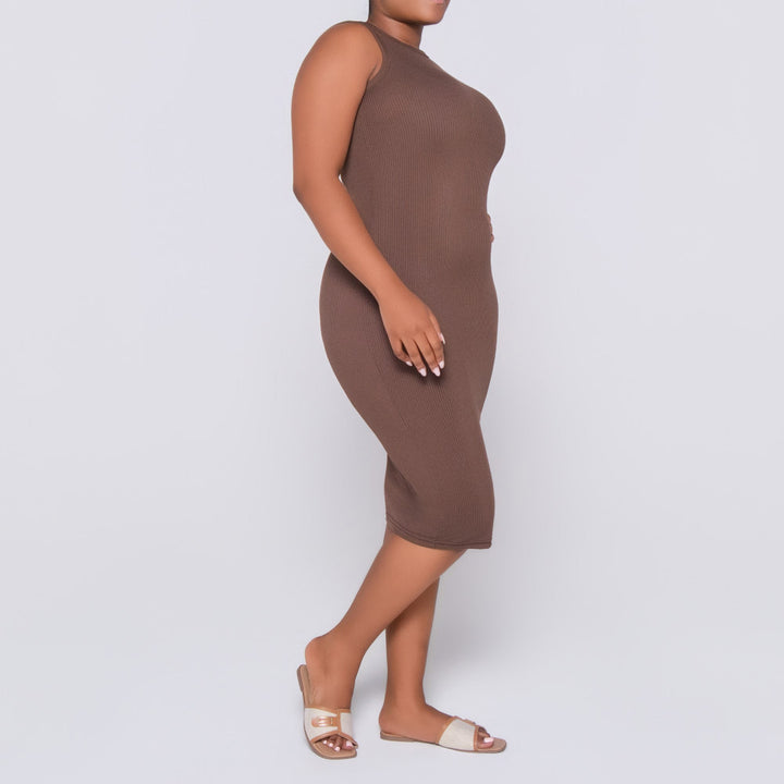 Chocolate Ribbed Dress