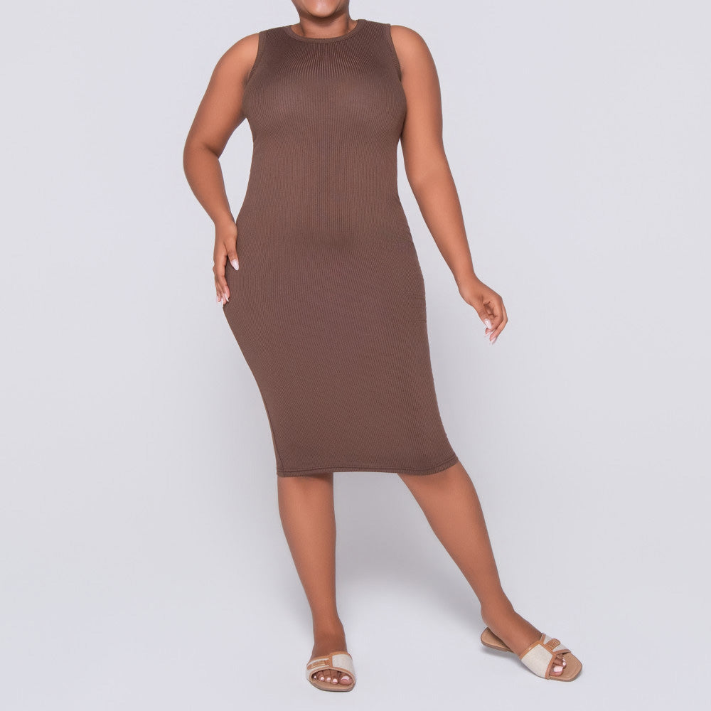 Chocolate Ribbed Dress