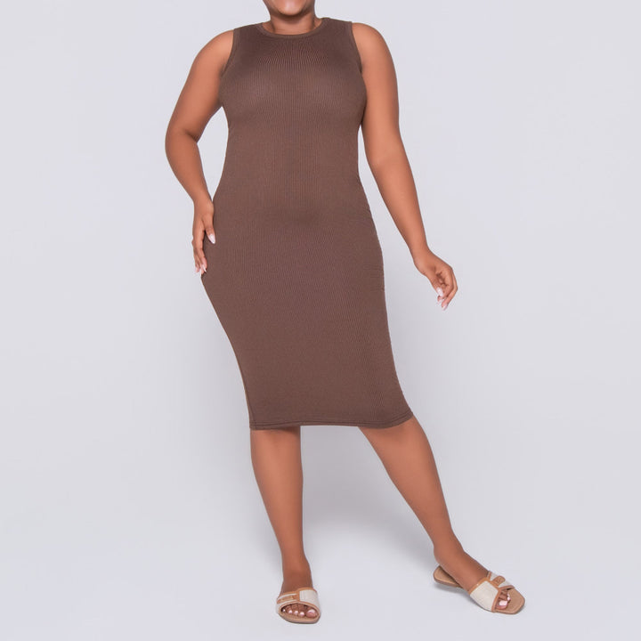 Chocolate Ribbed Dress