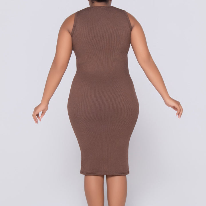 Chocolate Ribbed Dress