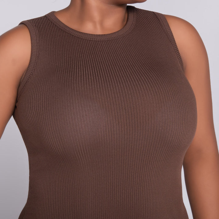 Chocolate Ribbed Dress