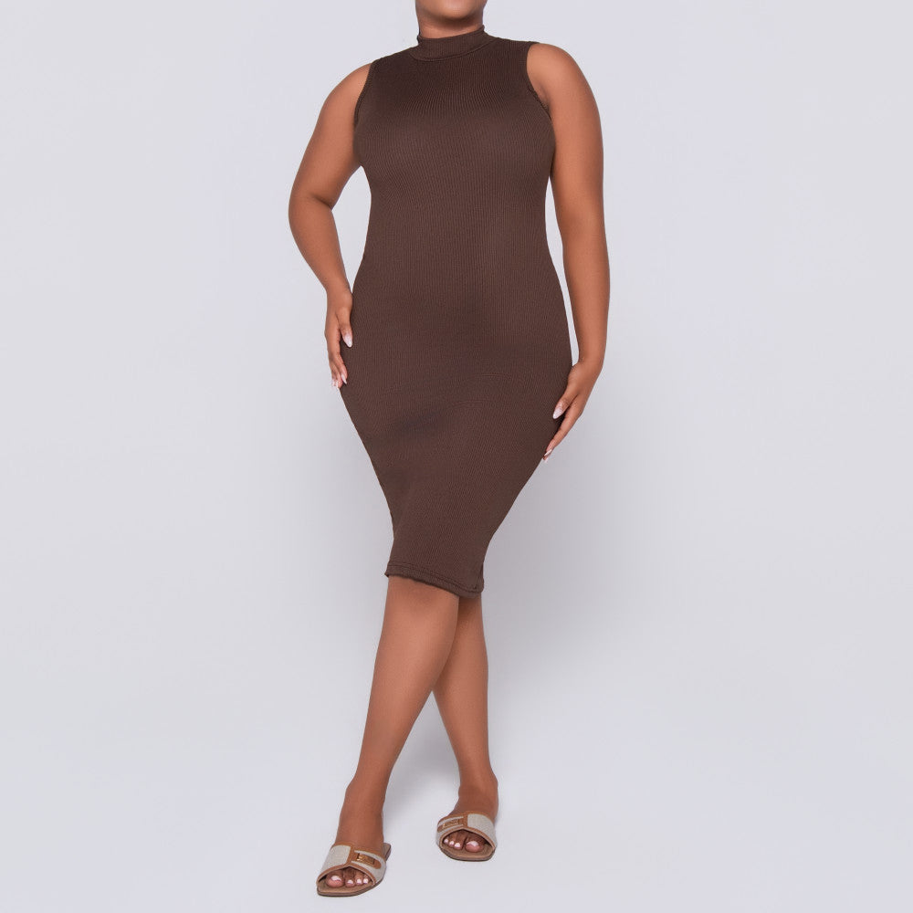 Chocolate Sleeveless  Dress