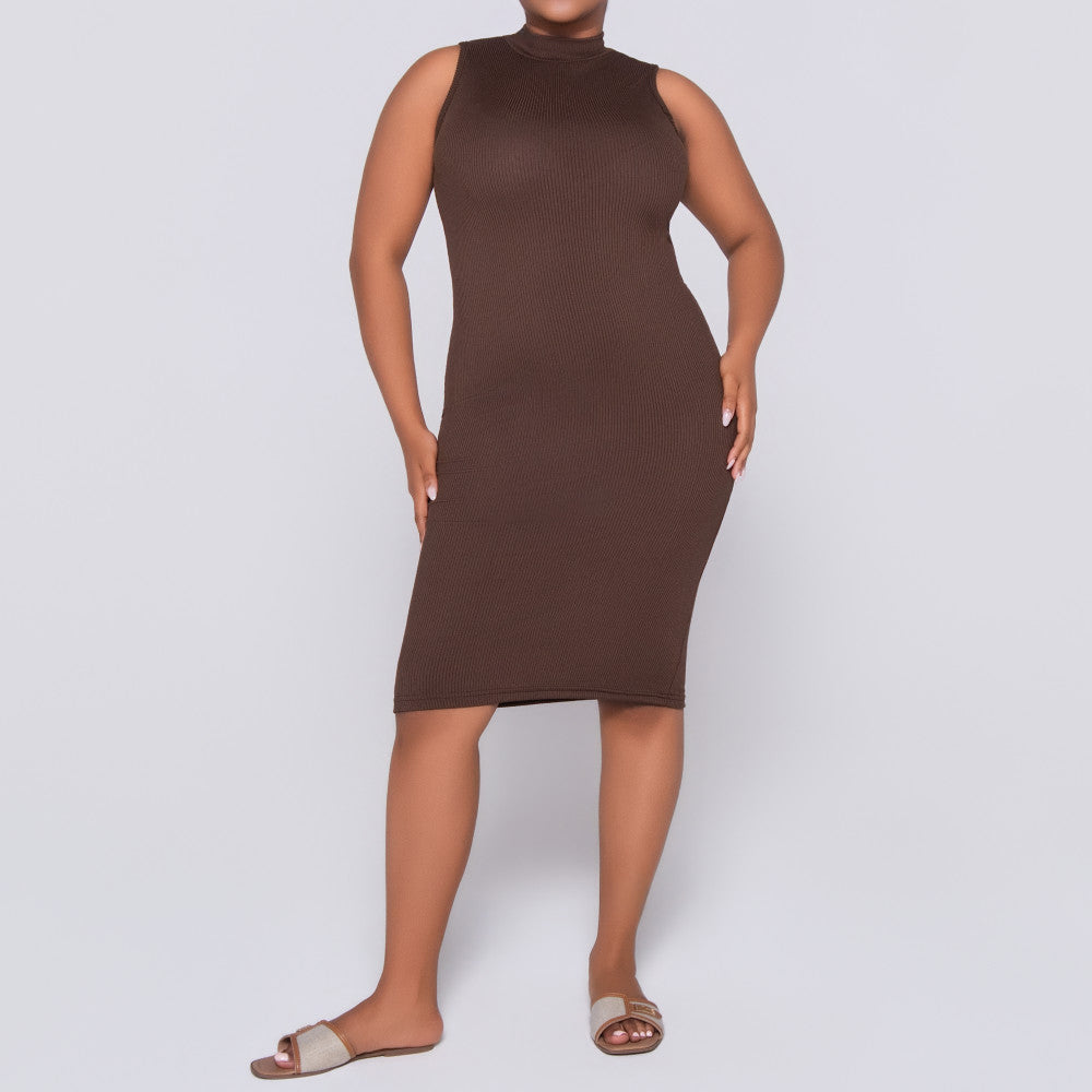 Chocolate Sleeveless  Dress